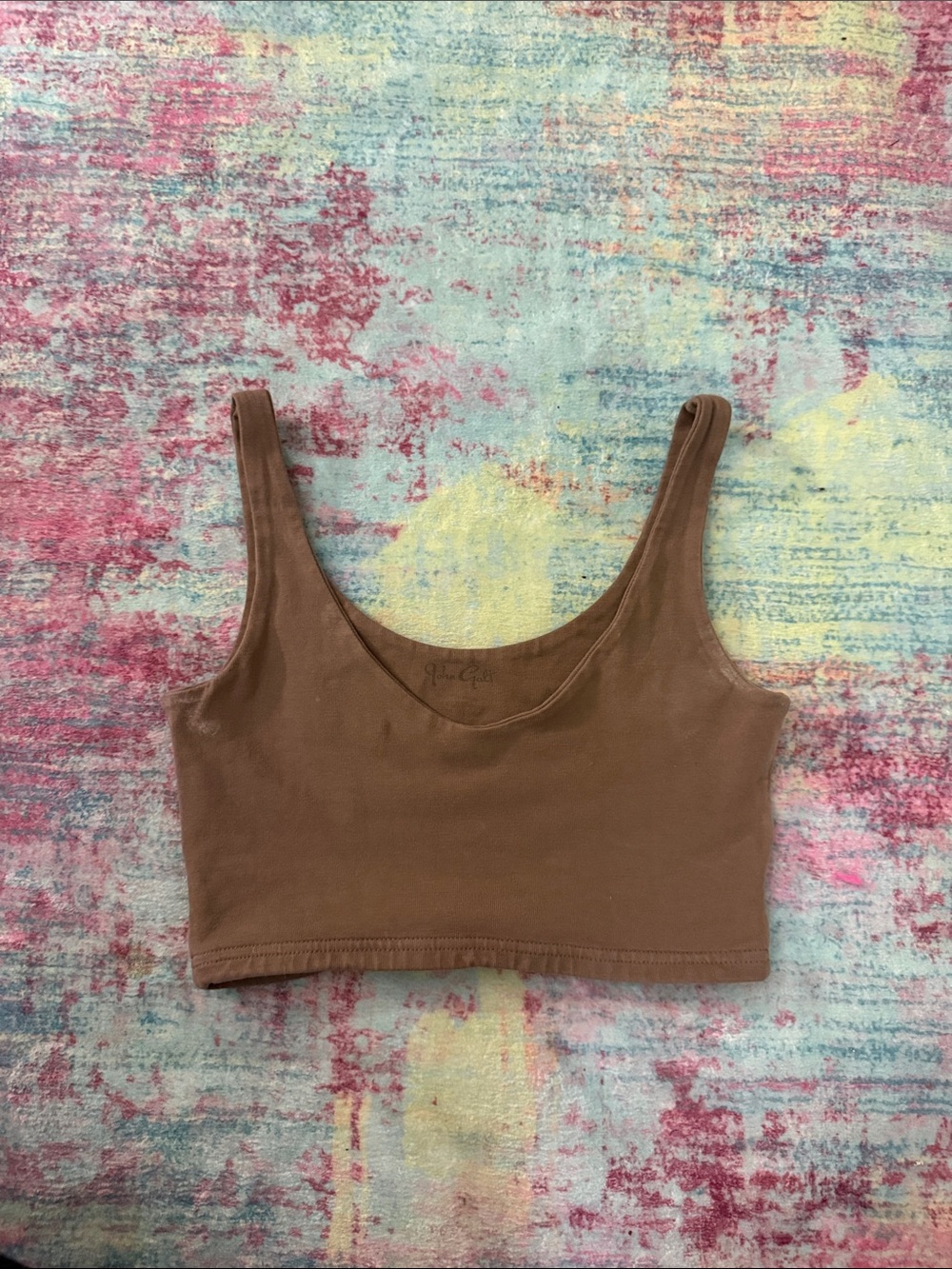 Free People Chocolate Brown Scoop Crop Tank
